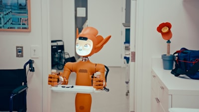 This humanoid is ready to bring you a toothbrush