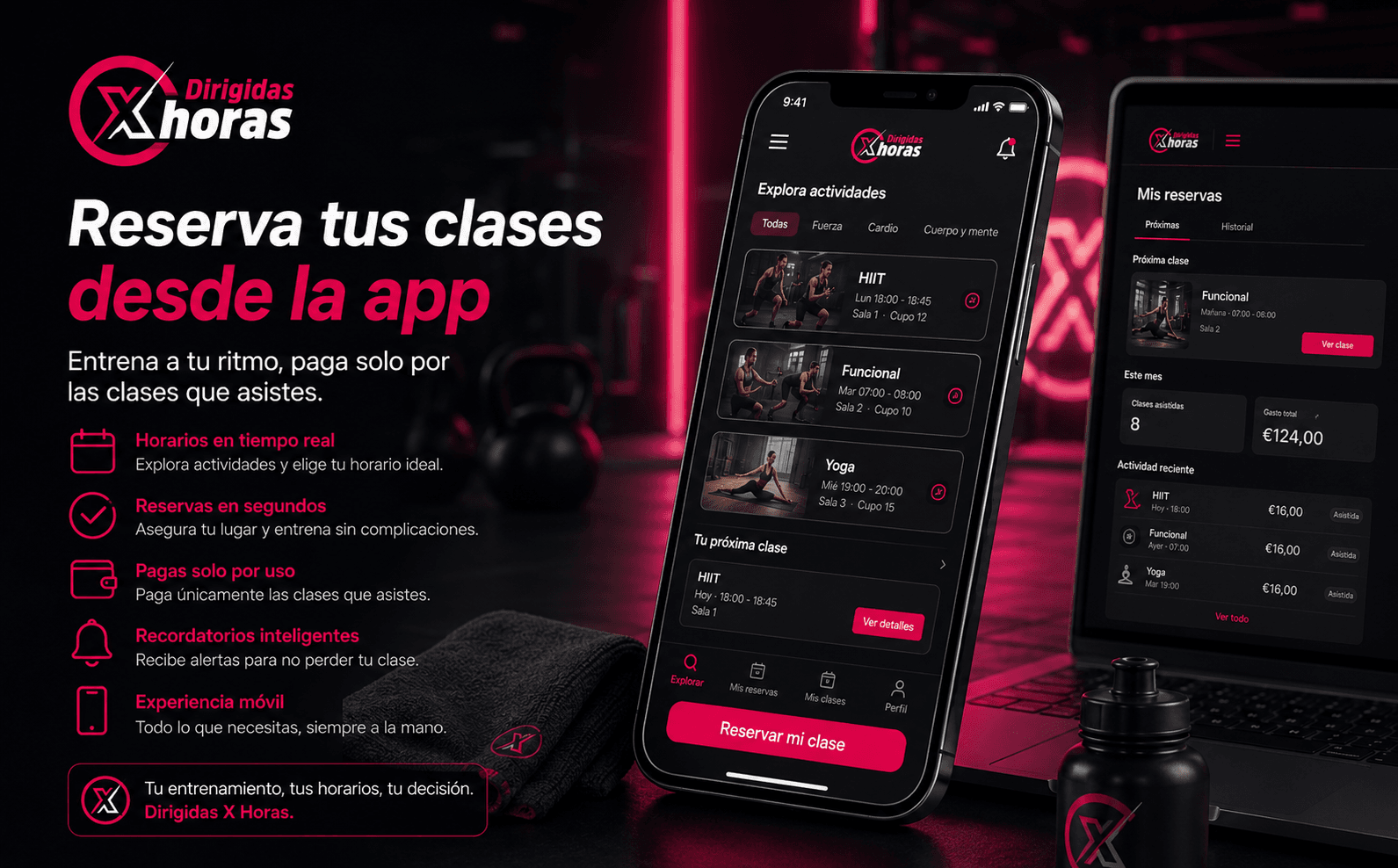 ACTIVIDADES DIRIGIDAS - Plataforma gestión actividades físicas, gimnasia, baile X Horas — Galería 1