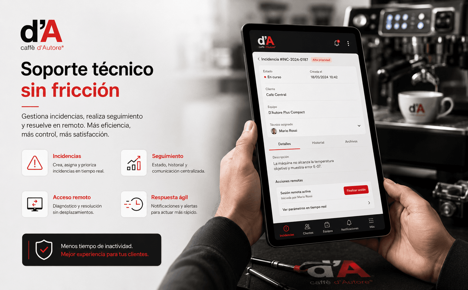 CAFÉ D´AUTORE - Aplicación para gestión técnica, asistencia, recambios y reparaciones — Galería 1