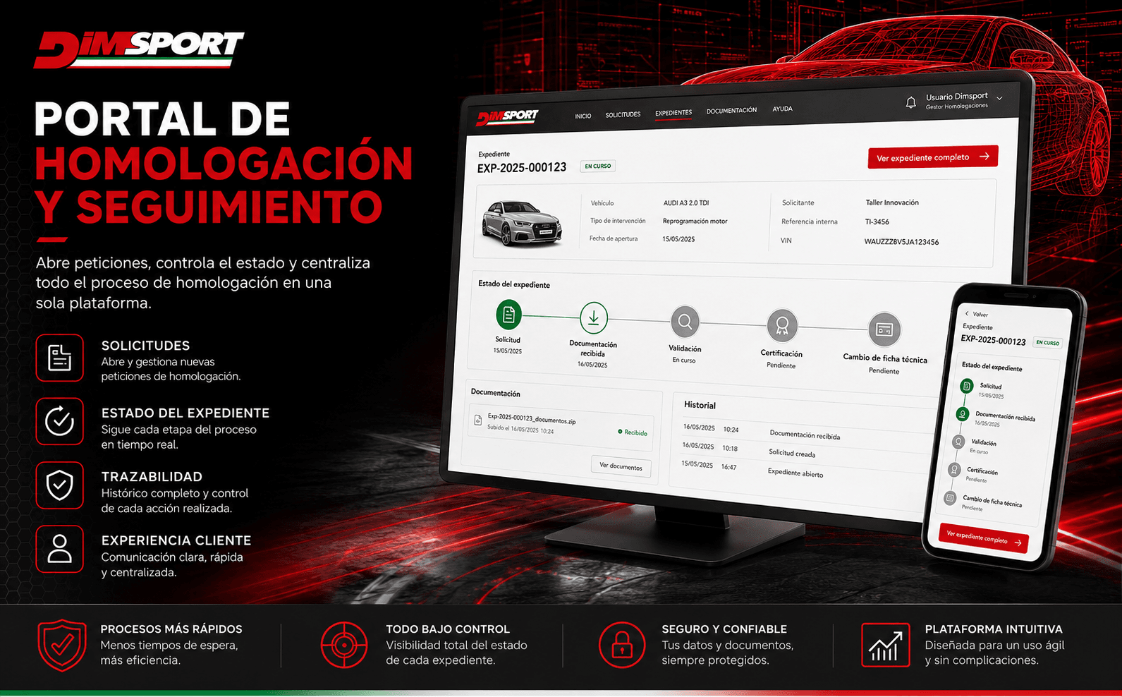 DIMSPORT — Portal integral para la gestión de homologaciones de vehículos — Galería 1