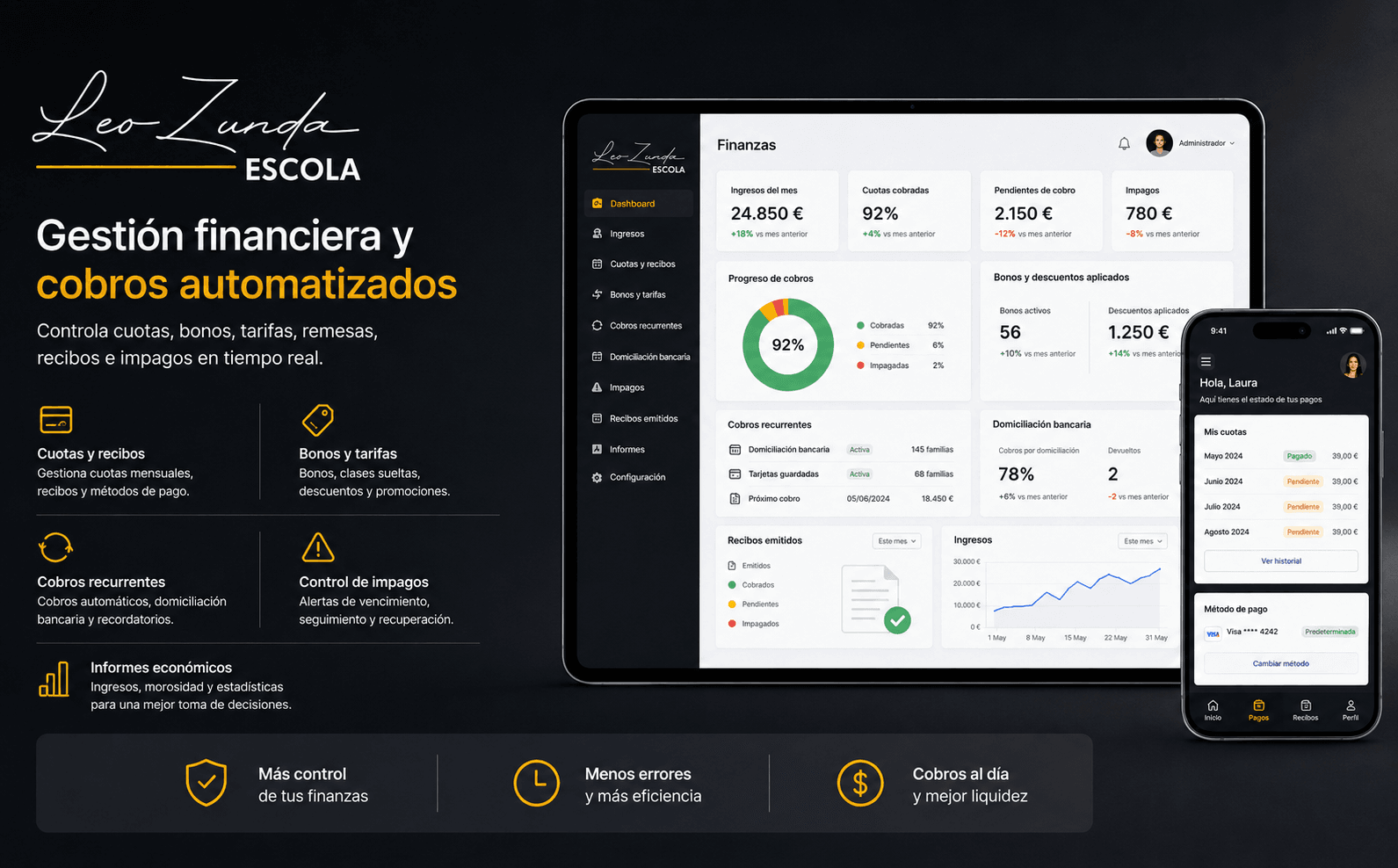 Leo Zunda Escola — ERP integral para la gestión de escuelas de baile — Galería 2