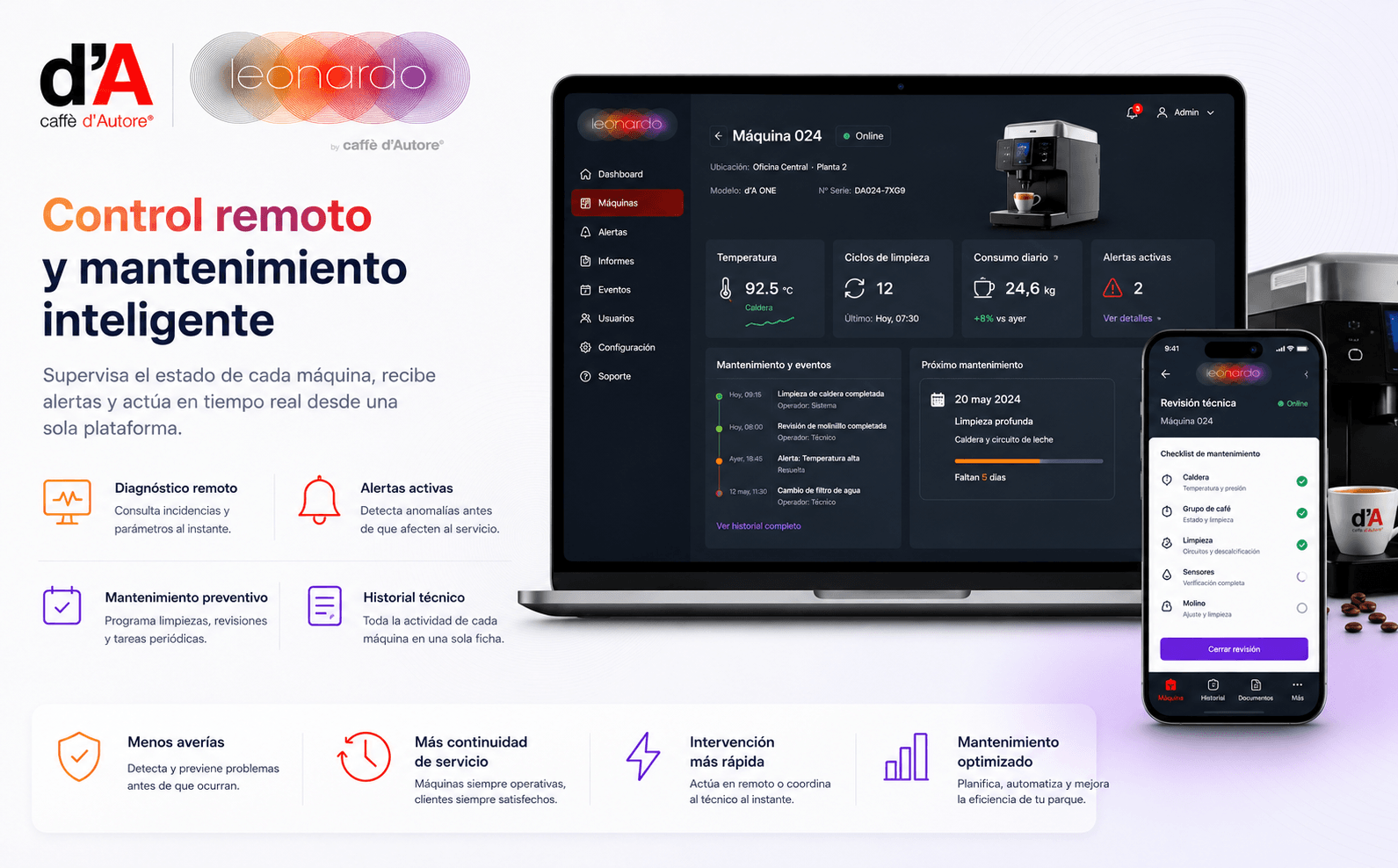 Leonardo — Plataforma inteligente para la gestión de parques de máquinas de café — Galería 1