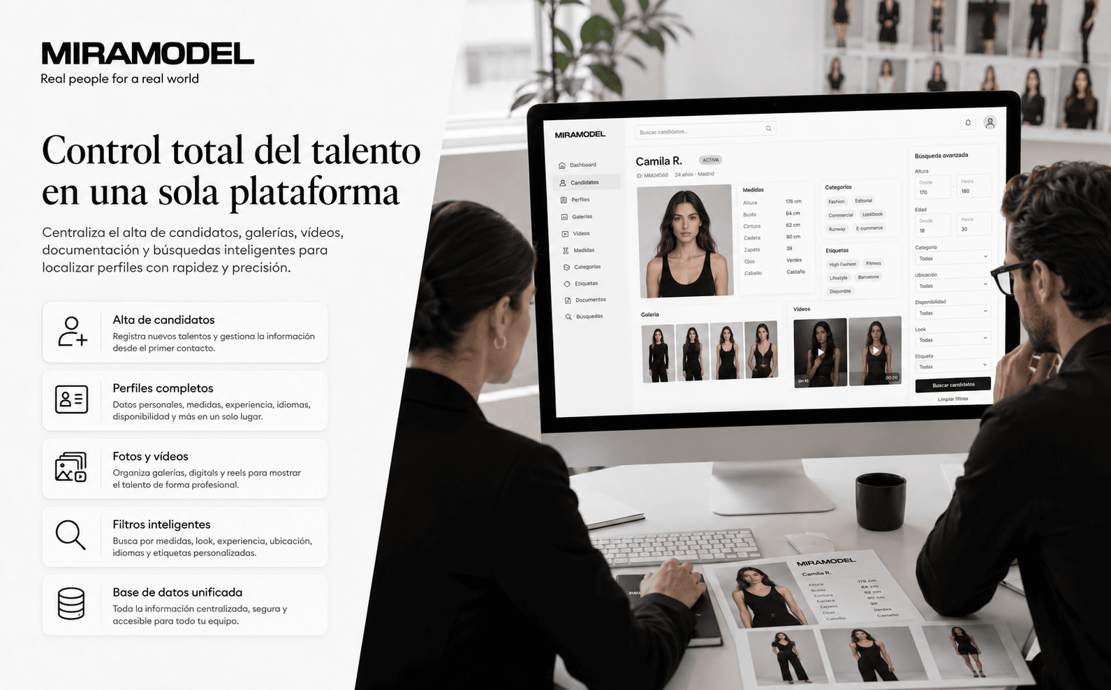 Miramodel — Plataforma integral para la gestión de talento, castings y bookings — Galería 1
