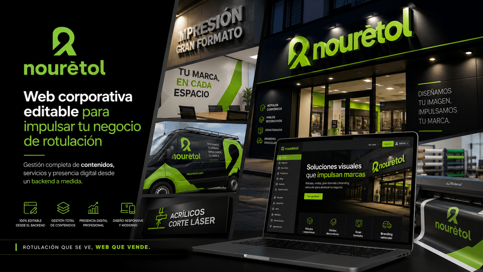 Nouretol — Web corporativa totalmente gestionable para una empresa de rotulación