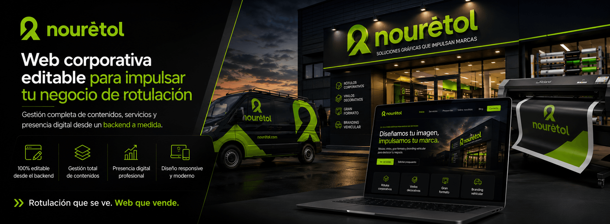 Nouretol — Web corporativa totalmente gestionable para una empresa de rotulación — Galería