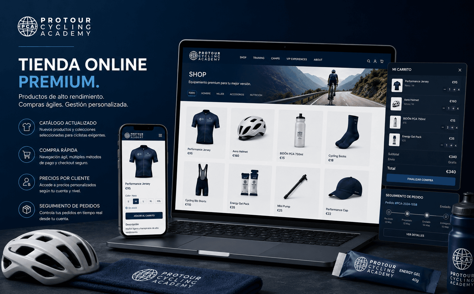 Protour Cycling Academy — Ecommerce y plataforma digital para ciclistas premium — Galería 1