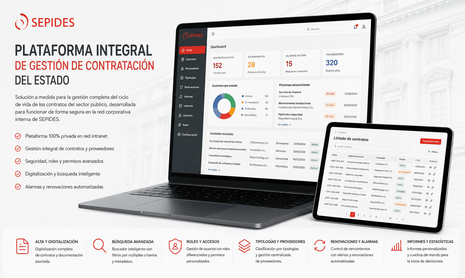 SEPIDES — Plataforma integral para la gestión de contratación pública en intranet