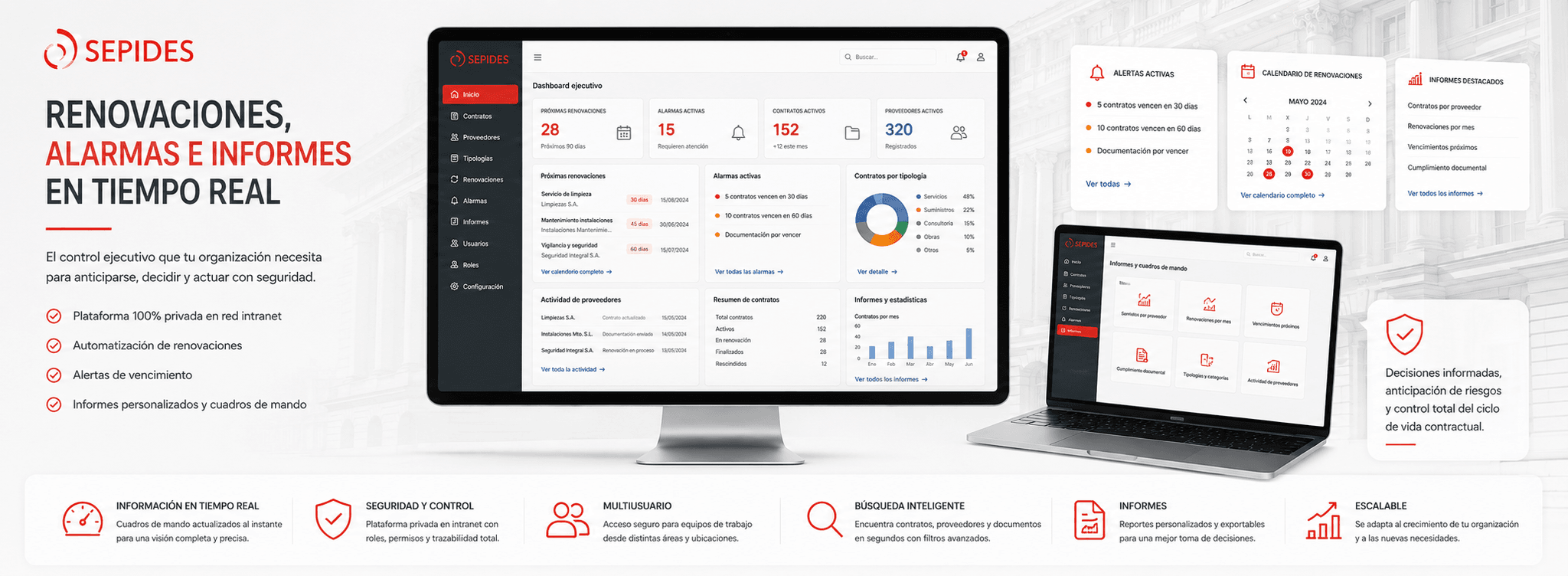 SEPIDES — Plataforma integral para la gestión de contratación pública en intranet — Galería