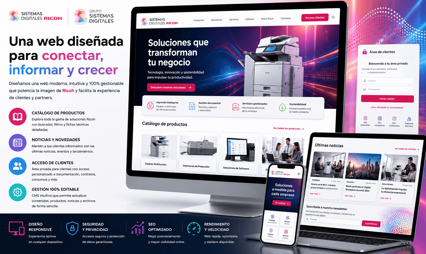 Sistemas Catalunya - Web corporativa, catálogo digital y área privada de clientes