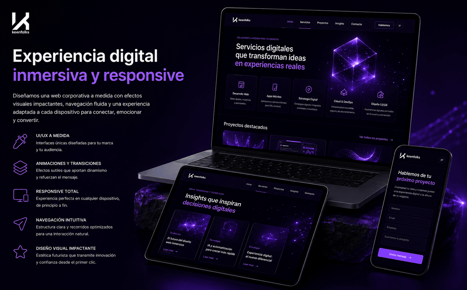 The Keenfolks — Web corporativa futurista, editable y orientada a innovación — Galería 1