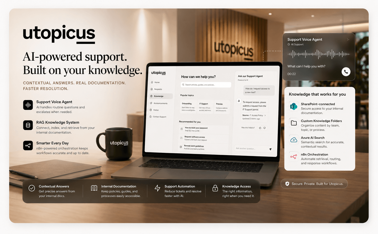 Utopicus — Intranet corporativa y agentes de voz con IA conectados al conocimiento interno — Galería 2