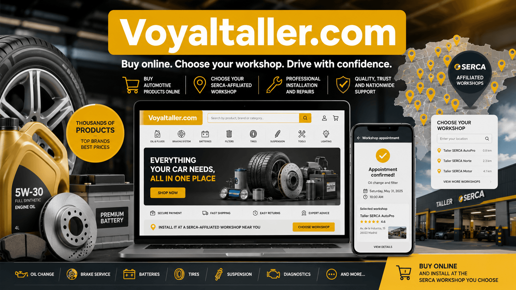 Voyaltaller.com — Tienda online de productos de automoción con reserva de cita en taller