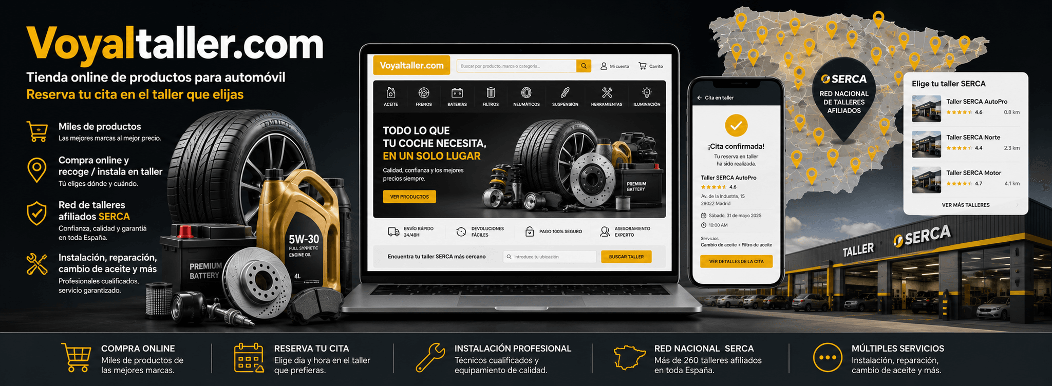 Voyaltaller.com — Tienda online de productos de automoción con reserva de cita en taller — Galería