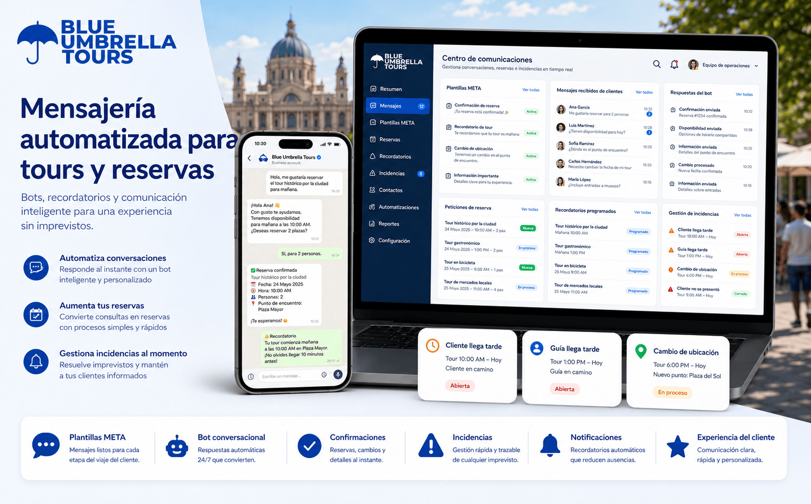 Blue Umbrella Tours — Plataforma de gestión inteligente para tours, reservas, mensajería e incidencias — Galería 2