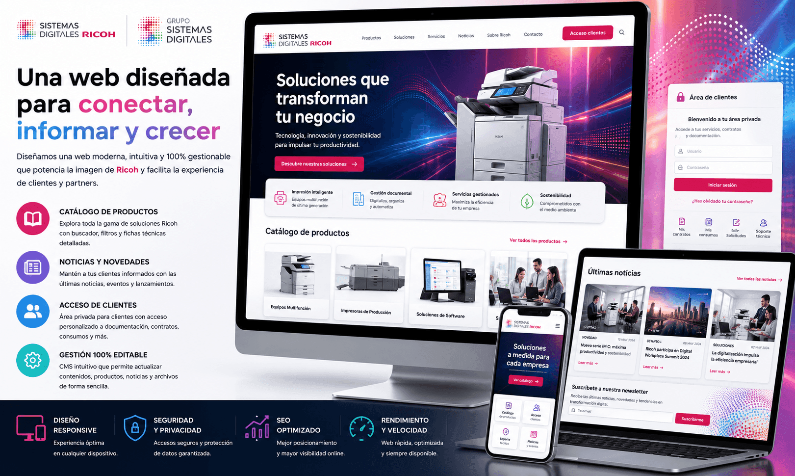 Sistemas Catalunya - Web corporativa, catálogo digital y área privada de clientes